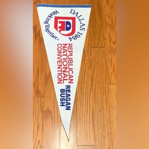 1984 Vintage Dallas Texas REPUBLICAN NATIONAL CONVENTION Pennant Flag